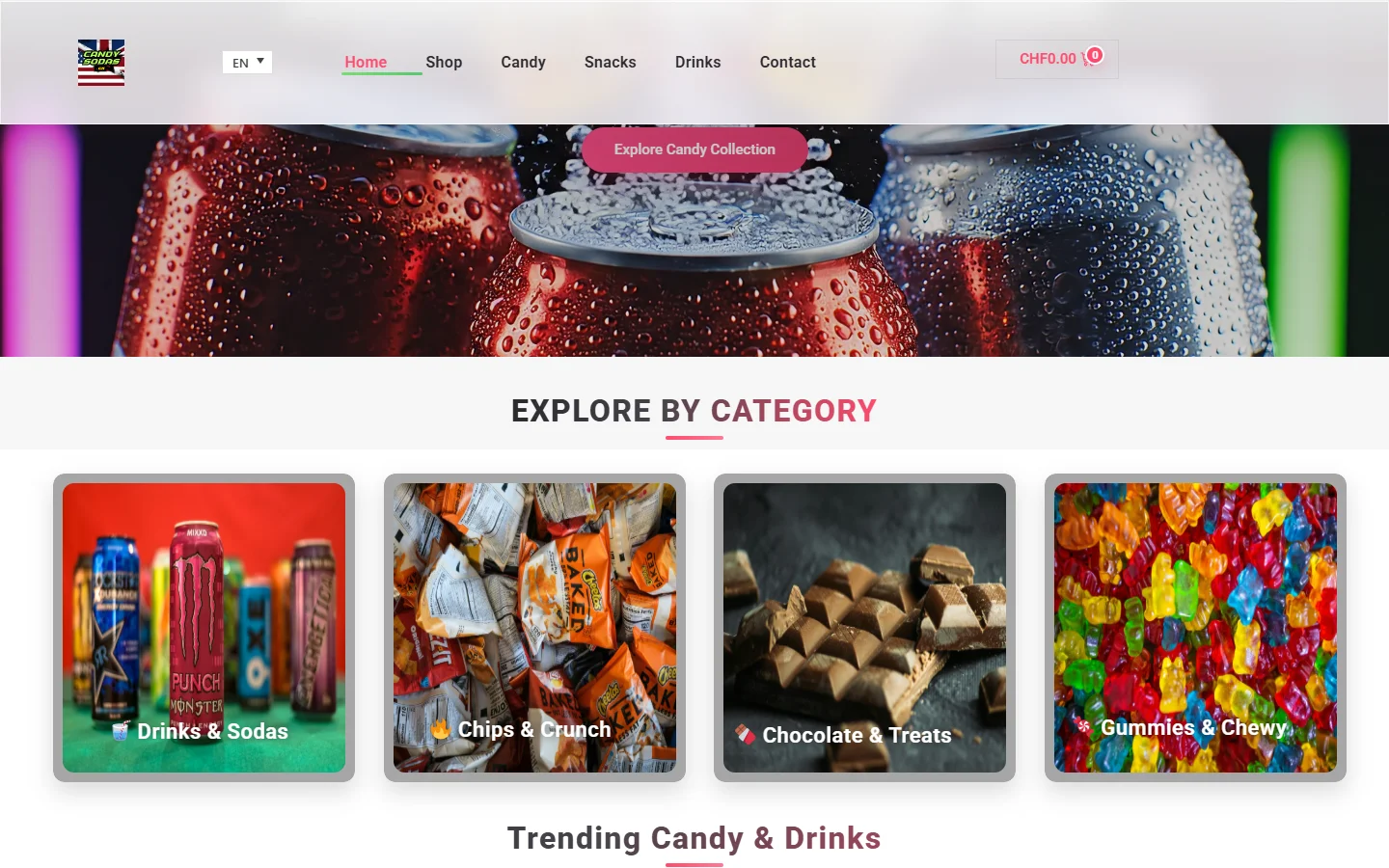 CandySodas — Online-Shop für importierte Süssigkeiten & Sodas