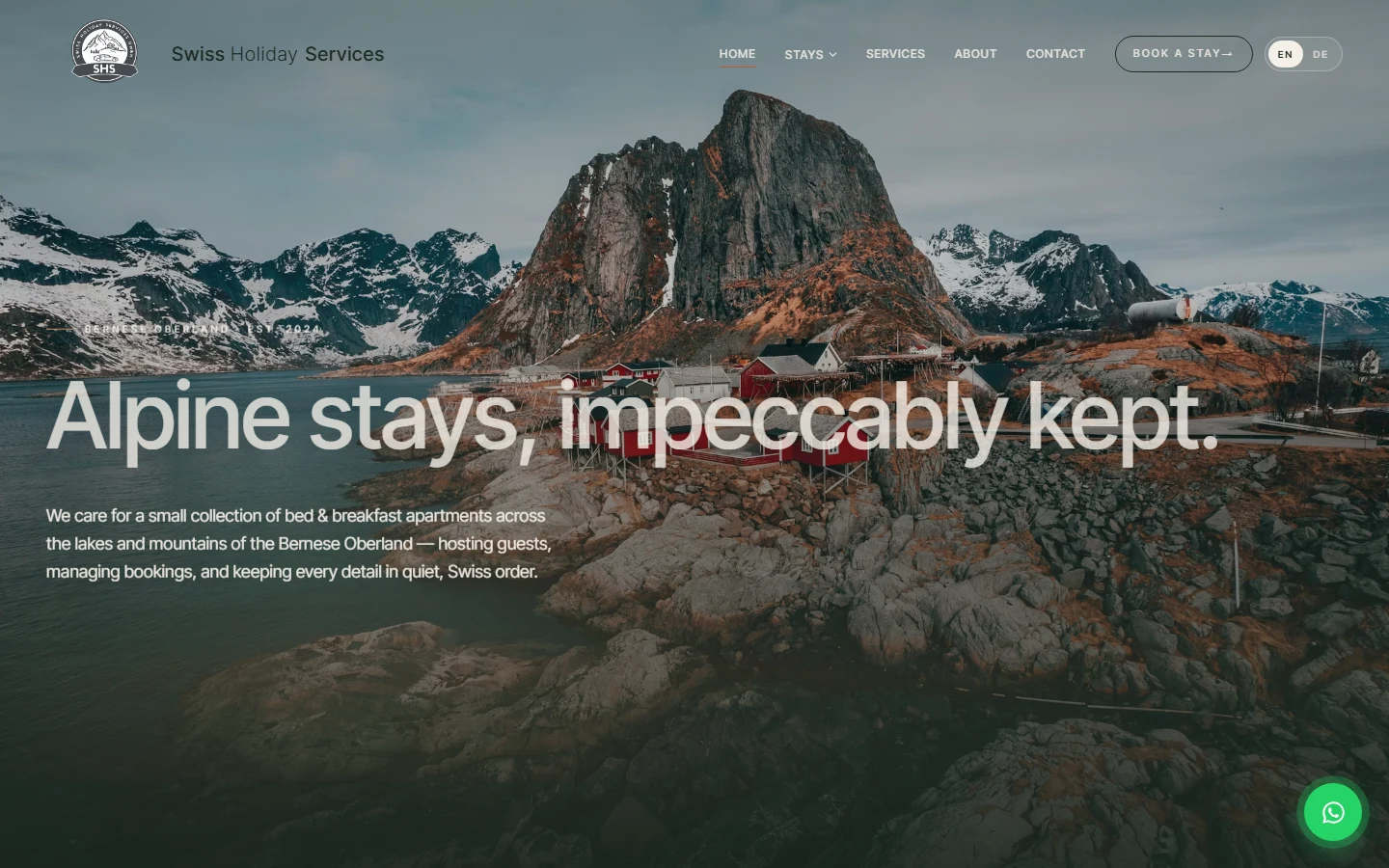 Swiss Holiday Services Website Vorschau